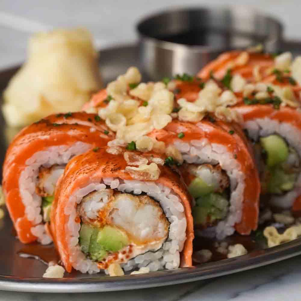 Кранч ролл з креветкою | лосось